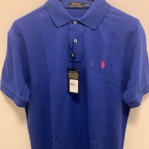 Men’s Ralph Lauren Polo shirt (Medium - Blue with Pink horse logo)
